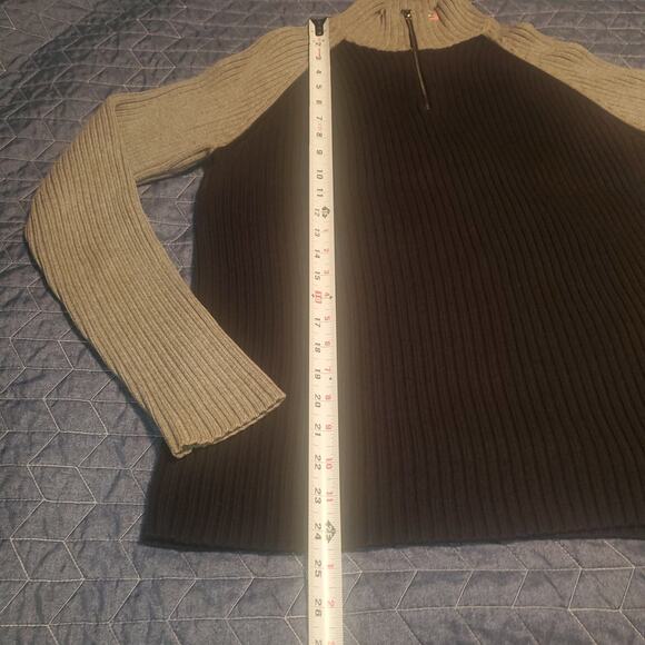 Vintage RL Polo Jeans Co. Sweater Size S Black/Gray 1/4 Zip Ribbed Y2K Preppy - Picture 6 of 6